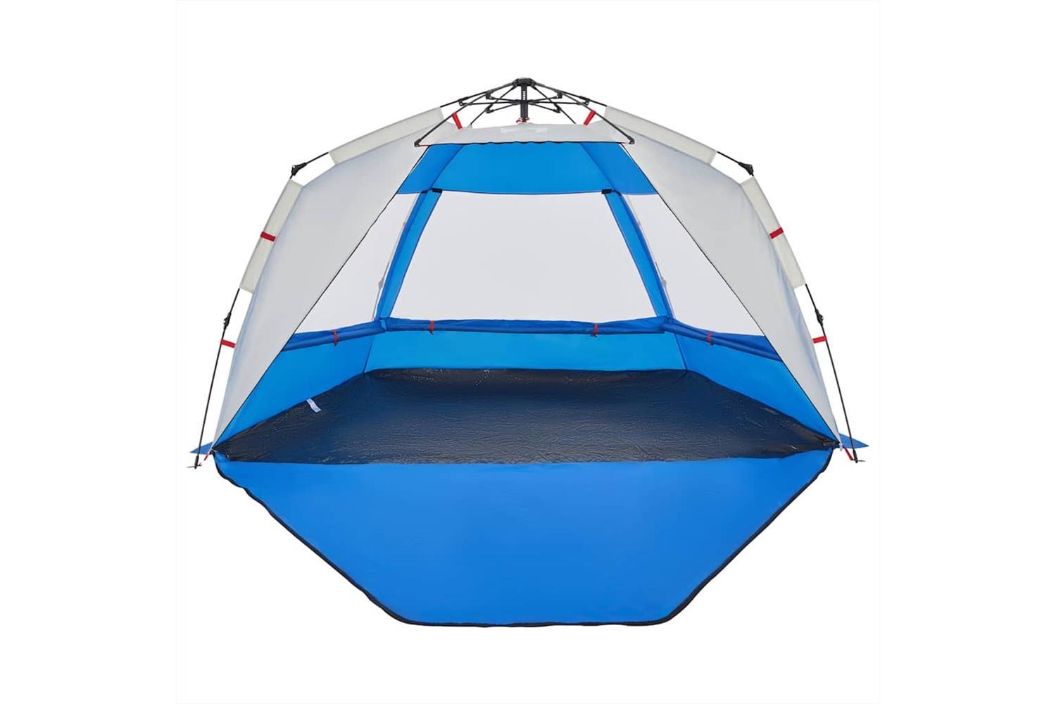 Vidaxl Beach Tent 3-person Azure Blue Quick Release Waterproof-8