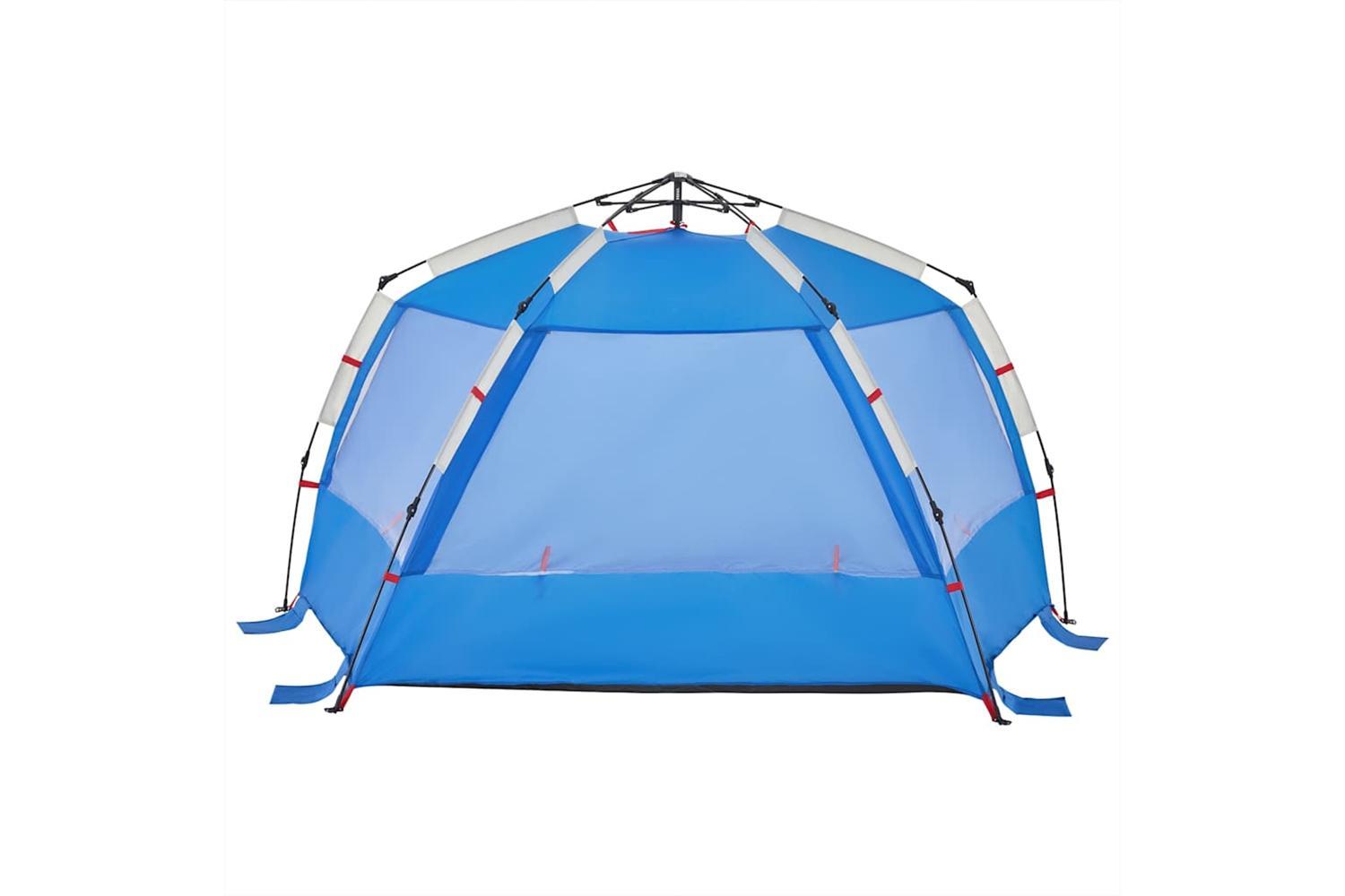 Vidaxl Beach Tent 3-person Azure Blue Quick Release Waterproof-9