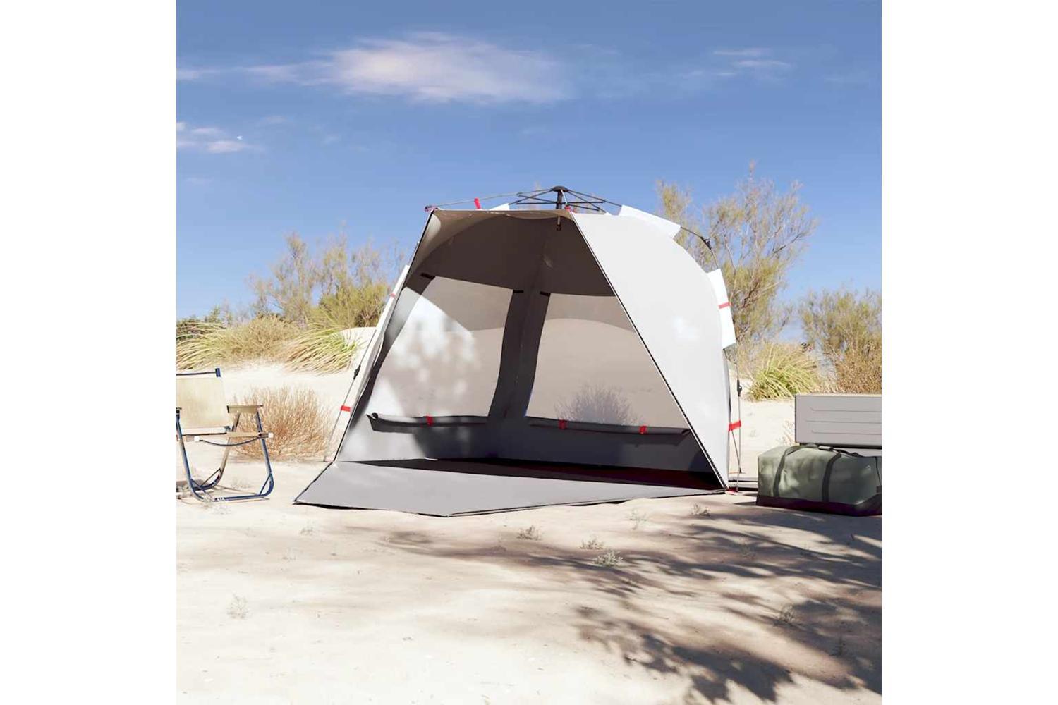 Vidaxl Beach Tent 3-person Grey Quick Release Waterproof-3