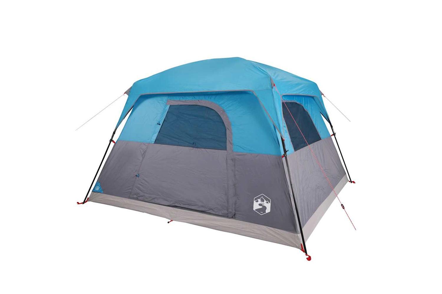 Vidaxl Camping Tent Cabin 4-person Blue Waterproof-4