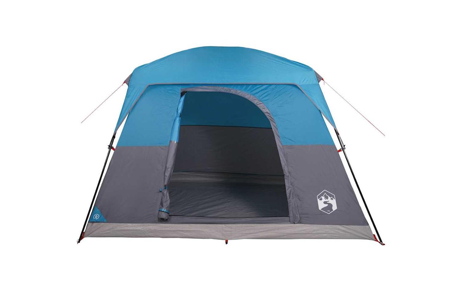 Vidaxl Camping Tent Cabin 4-person Blue Waterproof-7