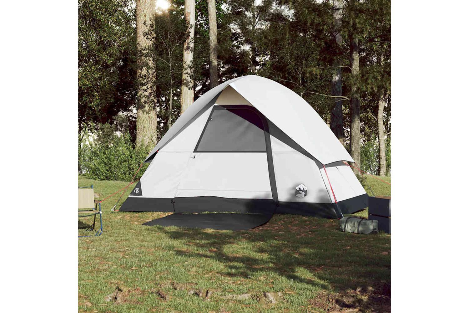Vidaxl Camping Tent Dome 3-person White Blackout Fabric Waterproof-4