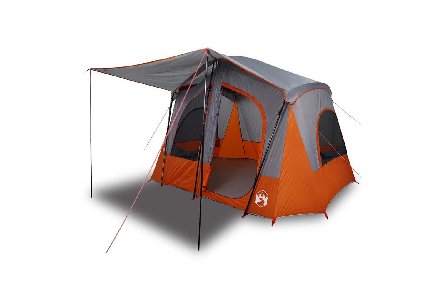Vidaxl Camping Tent Cabin 5-person Grey And Orange Waterproof-2