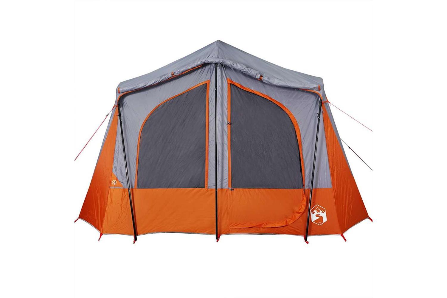 Vidaxl Camping Tent Cabin 5-person Grey And Orange Waterproof-7