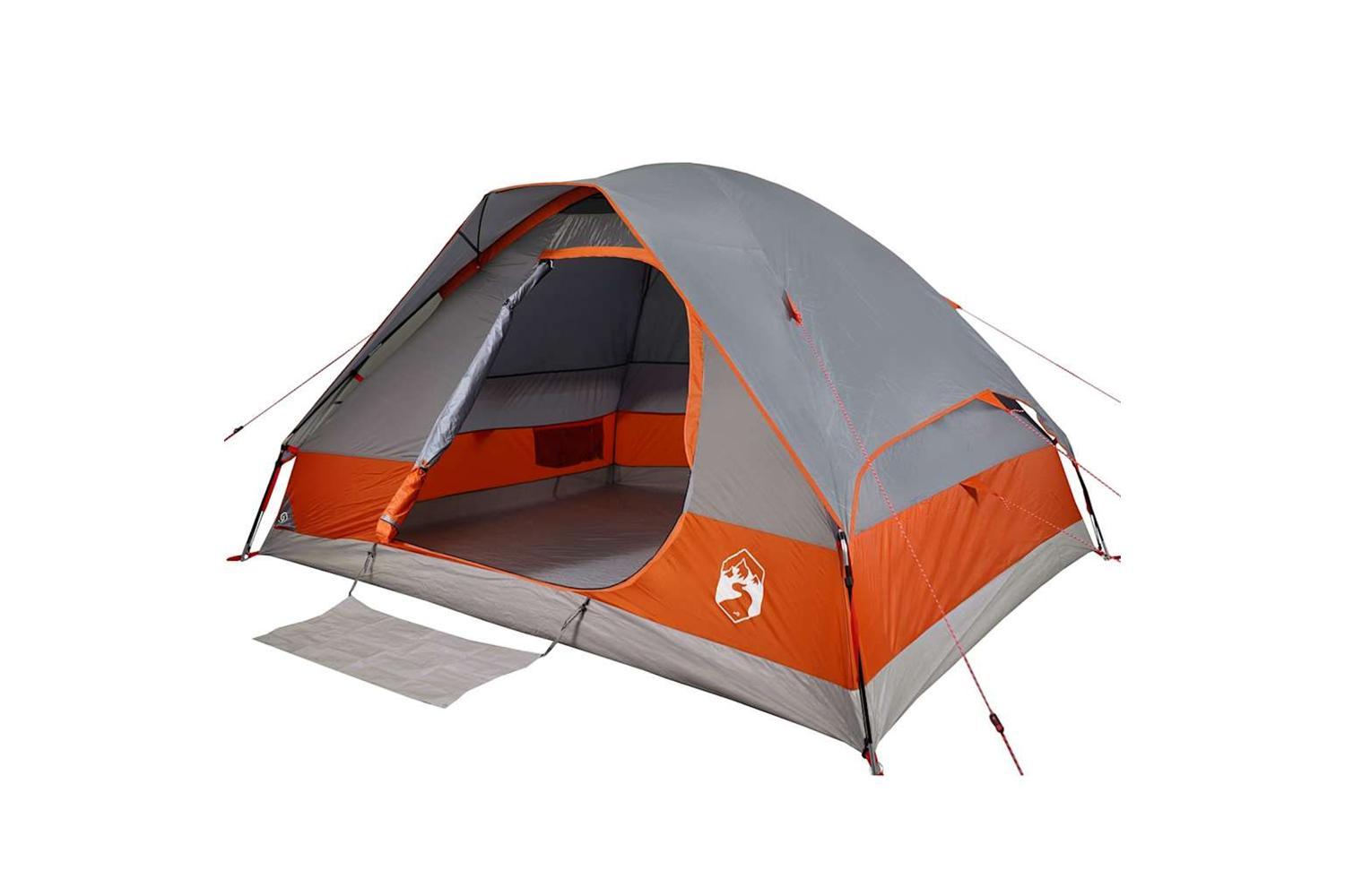 Vidaxl Camping Tent Dome 2-person Grey And Orange Waterproof-5