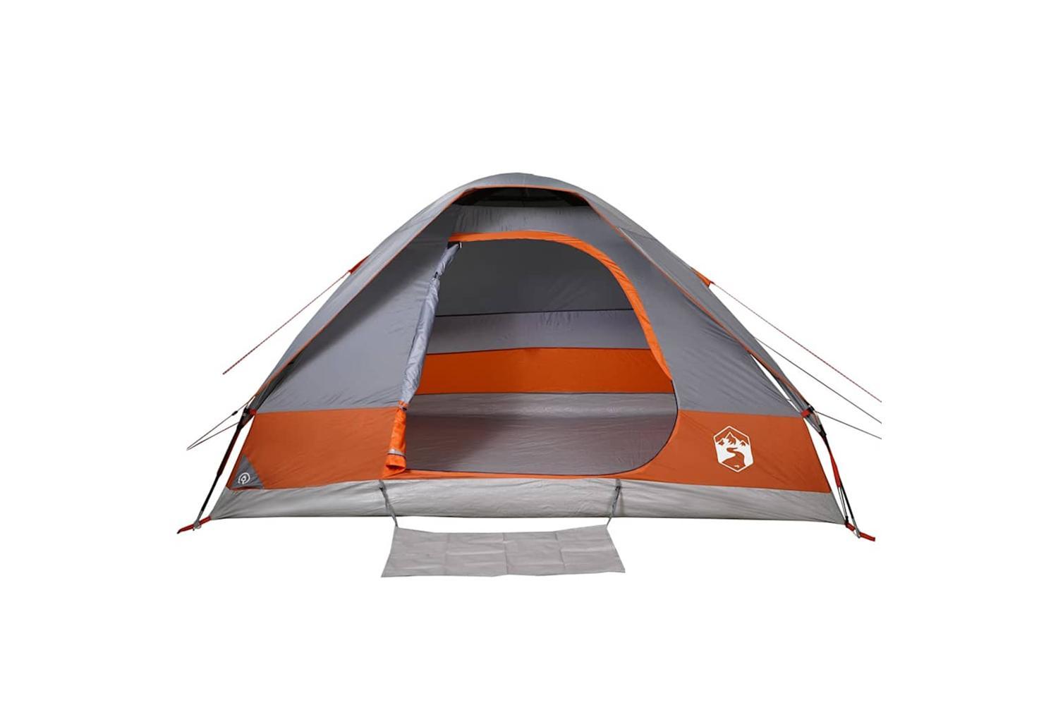 Vidaxl Camping Tent Dome 2-person Grey And Orange Waterproof-6