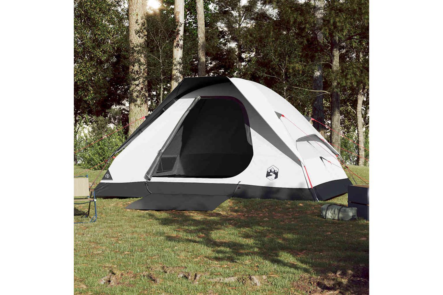 Vidaxl Camping Tent Dome 4-person White Blackout Fabric Waterproof-3