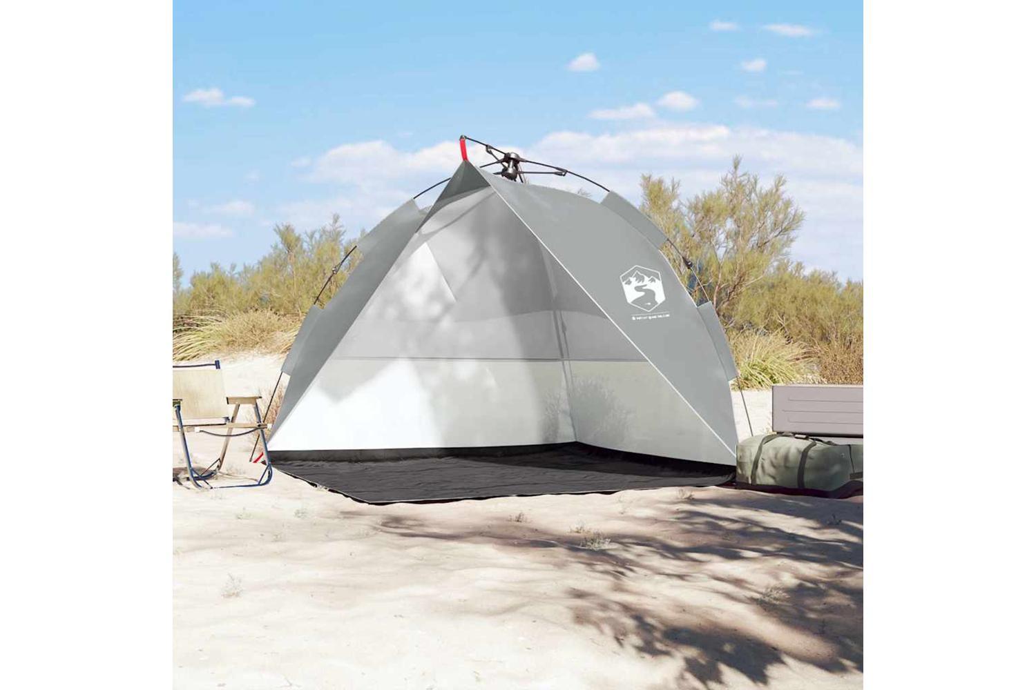 Vidaxl Beach Tent Grey Quick Release Waterproof-3
