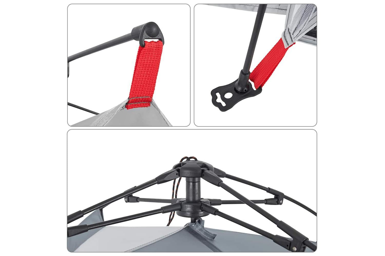 Vidaxl Beach Tent Grey Quick Release Waterproof-10