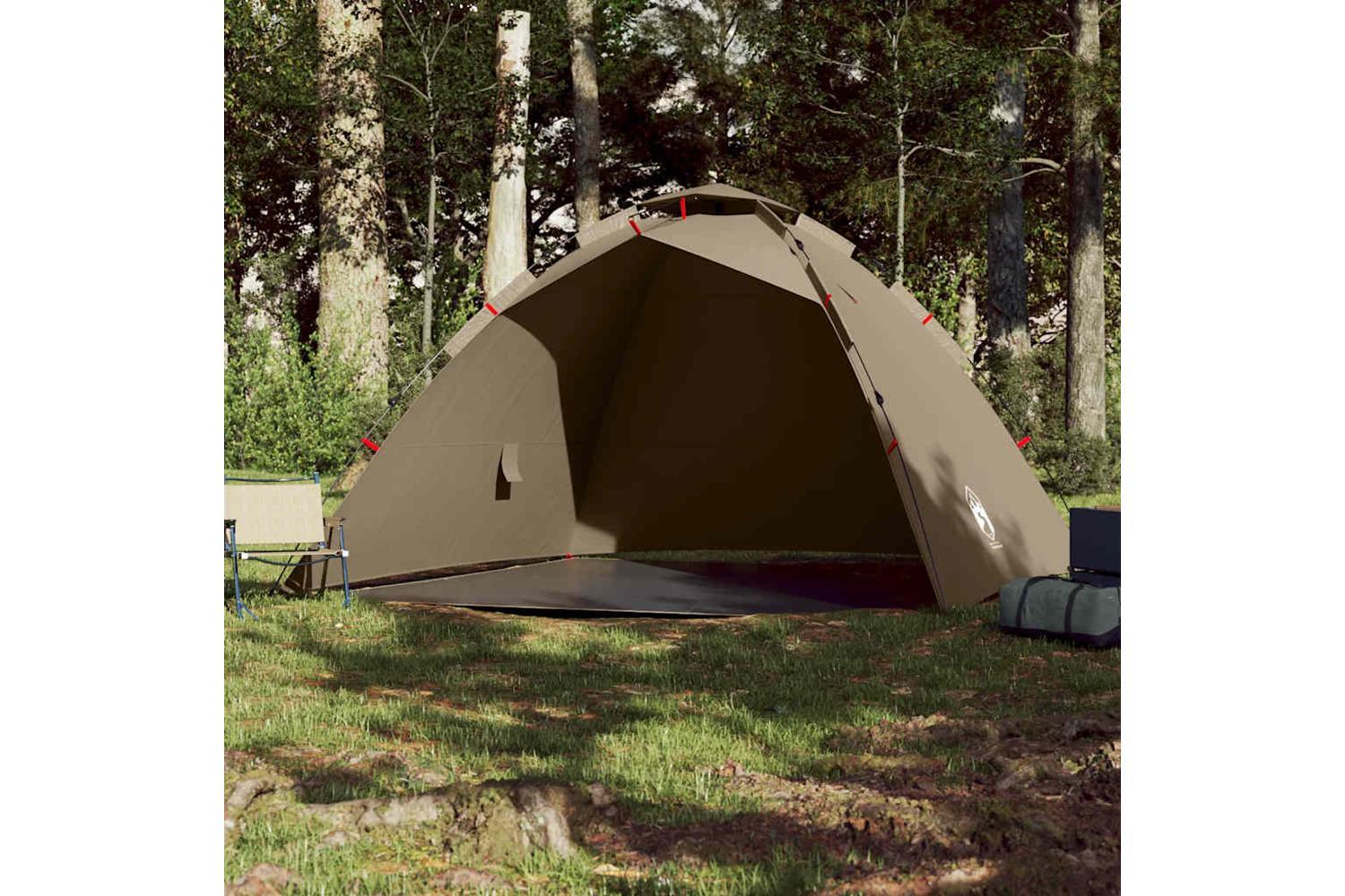Vidaxl Fishing Tent 4-person Brown Quick Release-3
