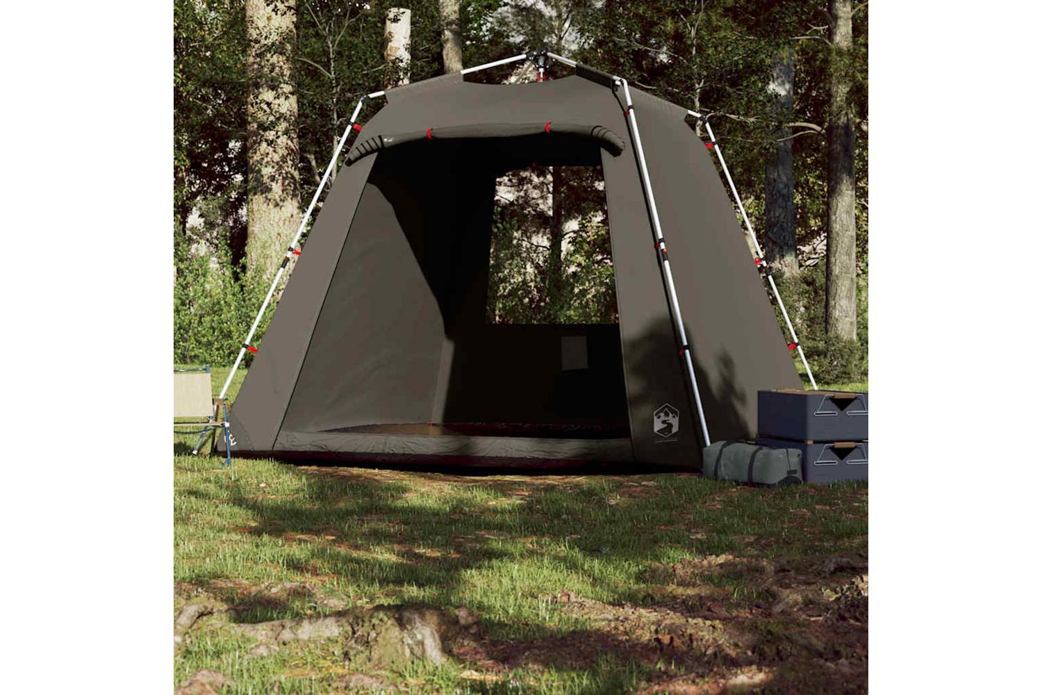 Vidaxl Fishing Tent 4-person Brown Quick Release-3