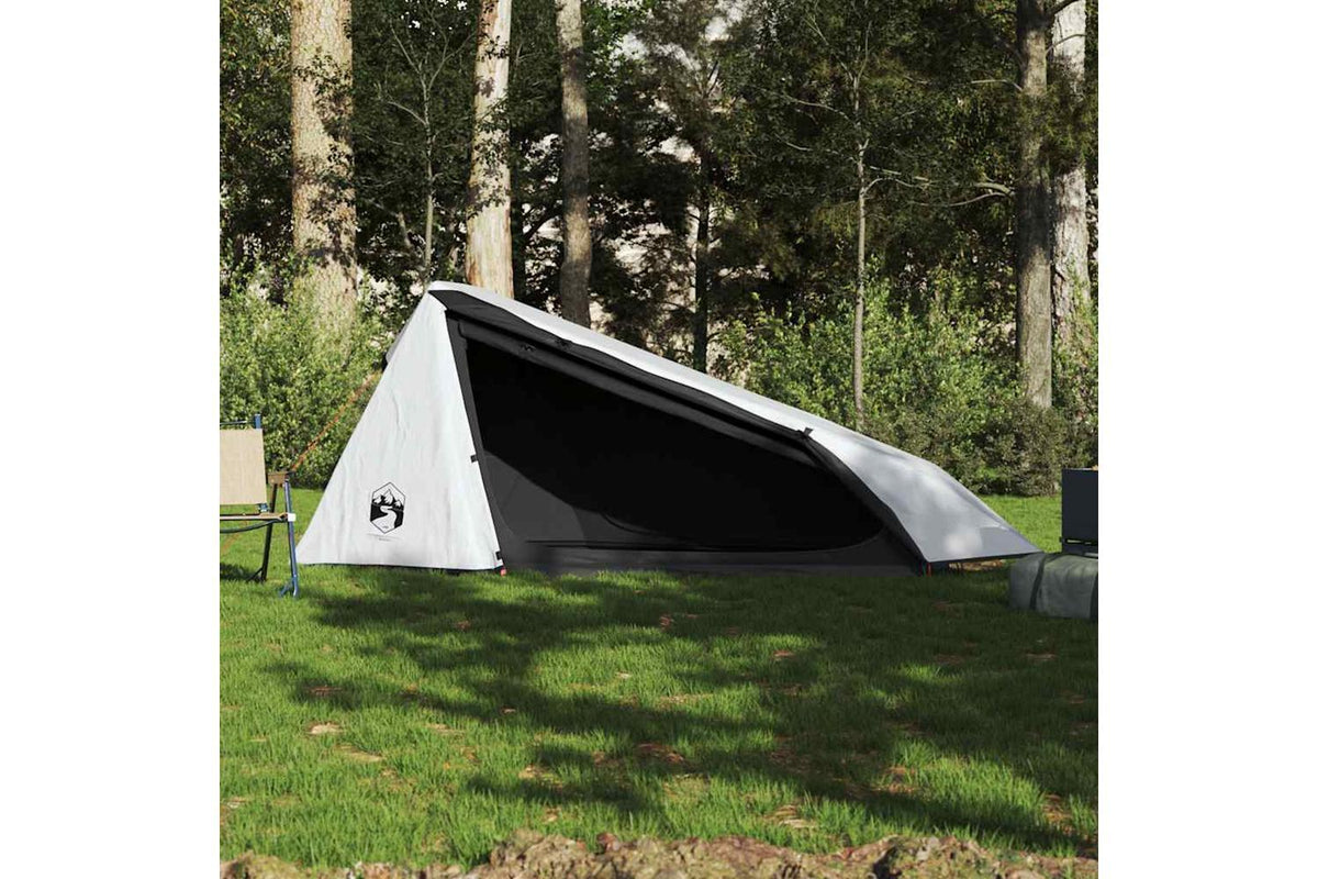 Vidaxl Camping Tent Tunnel 1-person White Blackout Fabric Waterproof-3