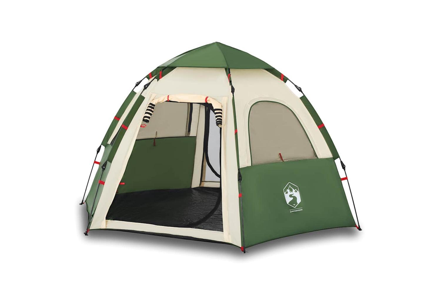 Vidaxl Camping Tent Cabin 4-person Green Quick Release-2