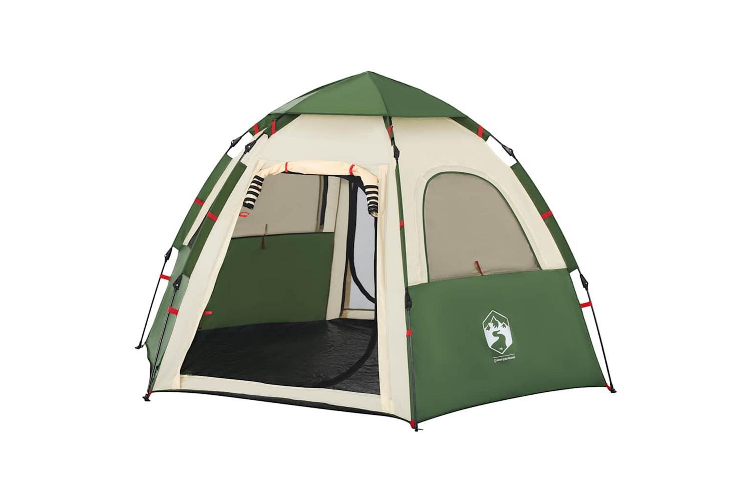 Vidaxl Camping Tent Cabin 4-person Green Quick Release-4