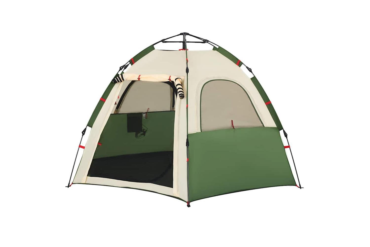 Vidaxl Camping Tent Cabin 4-person Green Quick Release-5