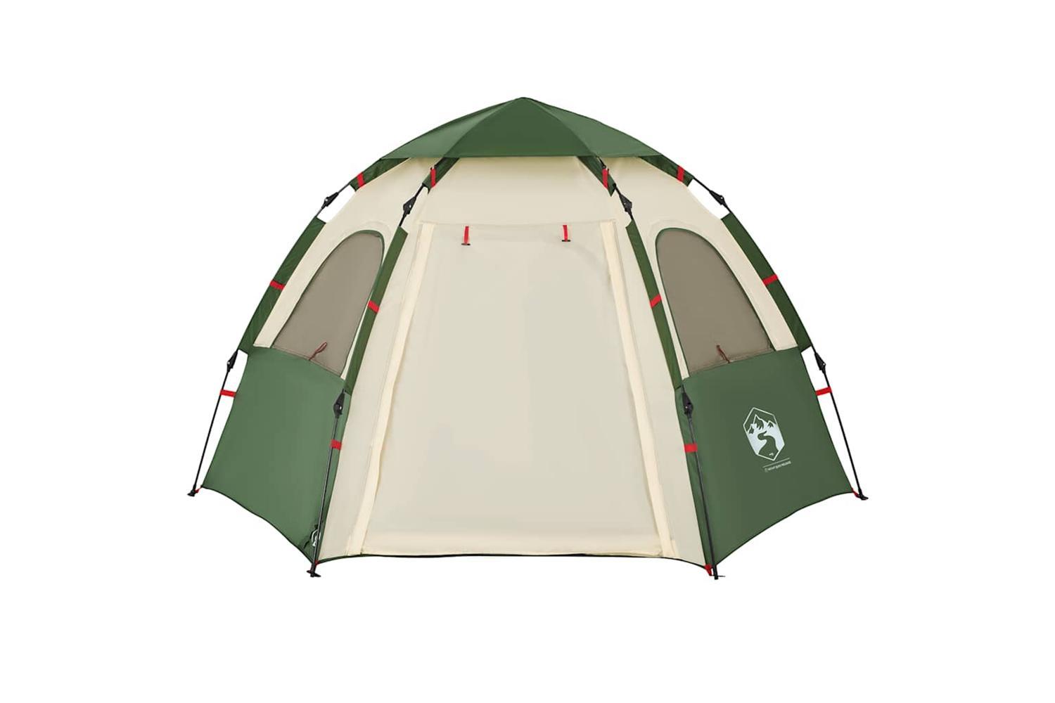 Vidaxl Camping Tent Cabin 4-person Green Quick Release-6