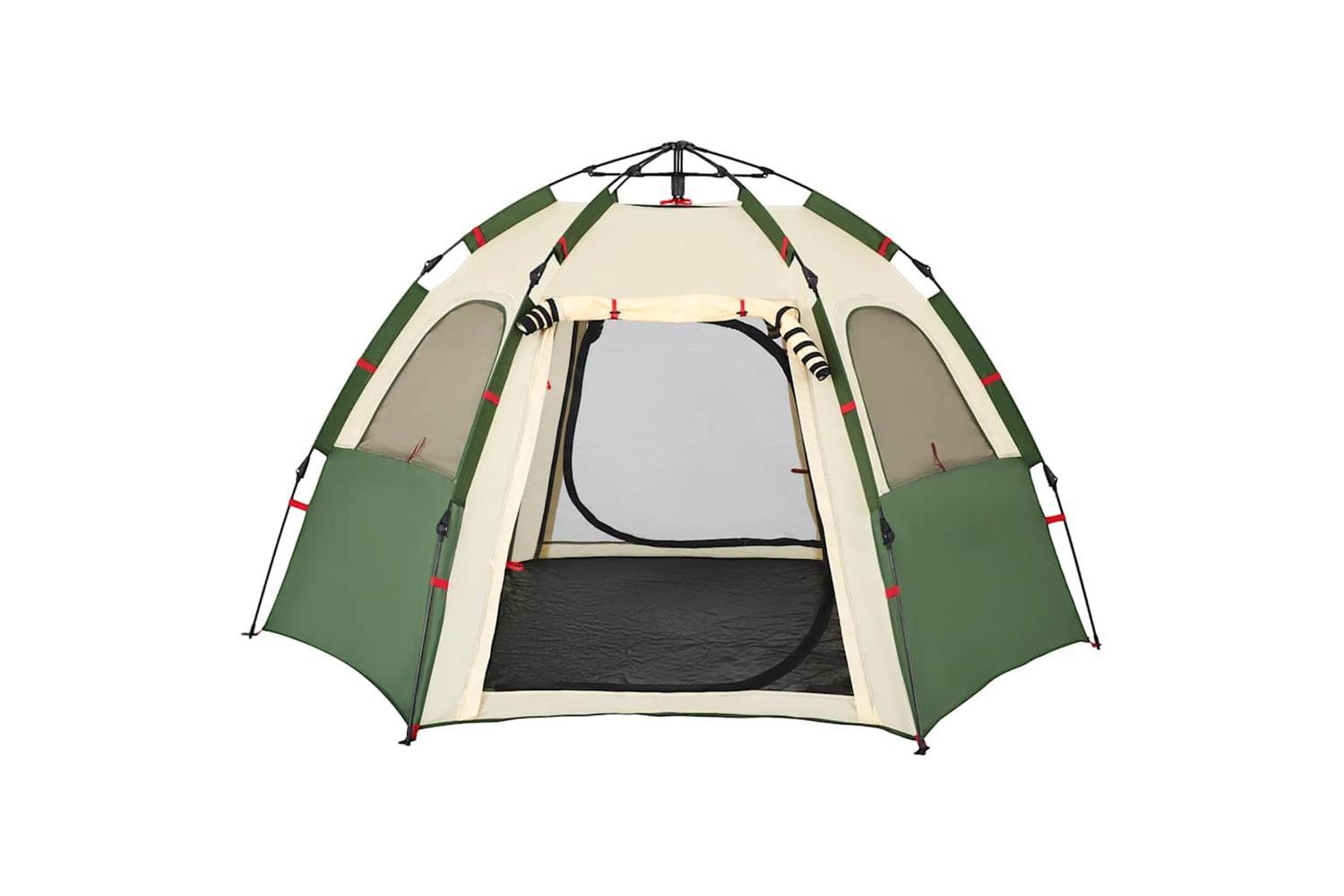 Vidaxl Camping Tent Cabin 4-person Green Quick Release-7