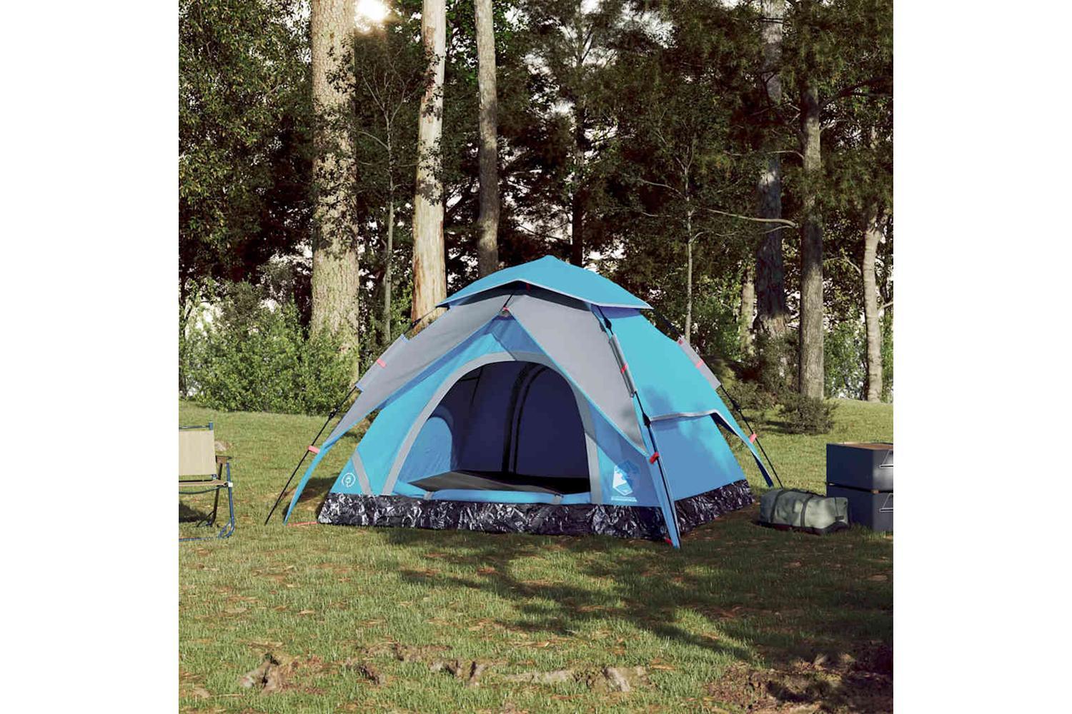 Vidaxl Camping Tent Dome 4-person Blue Quick Release-3