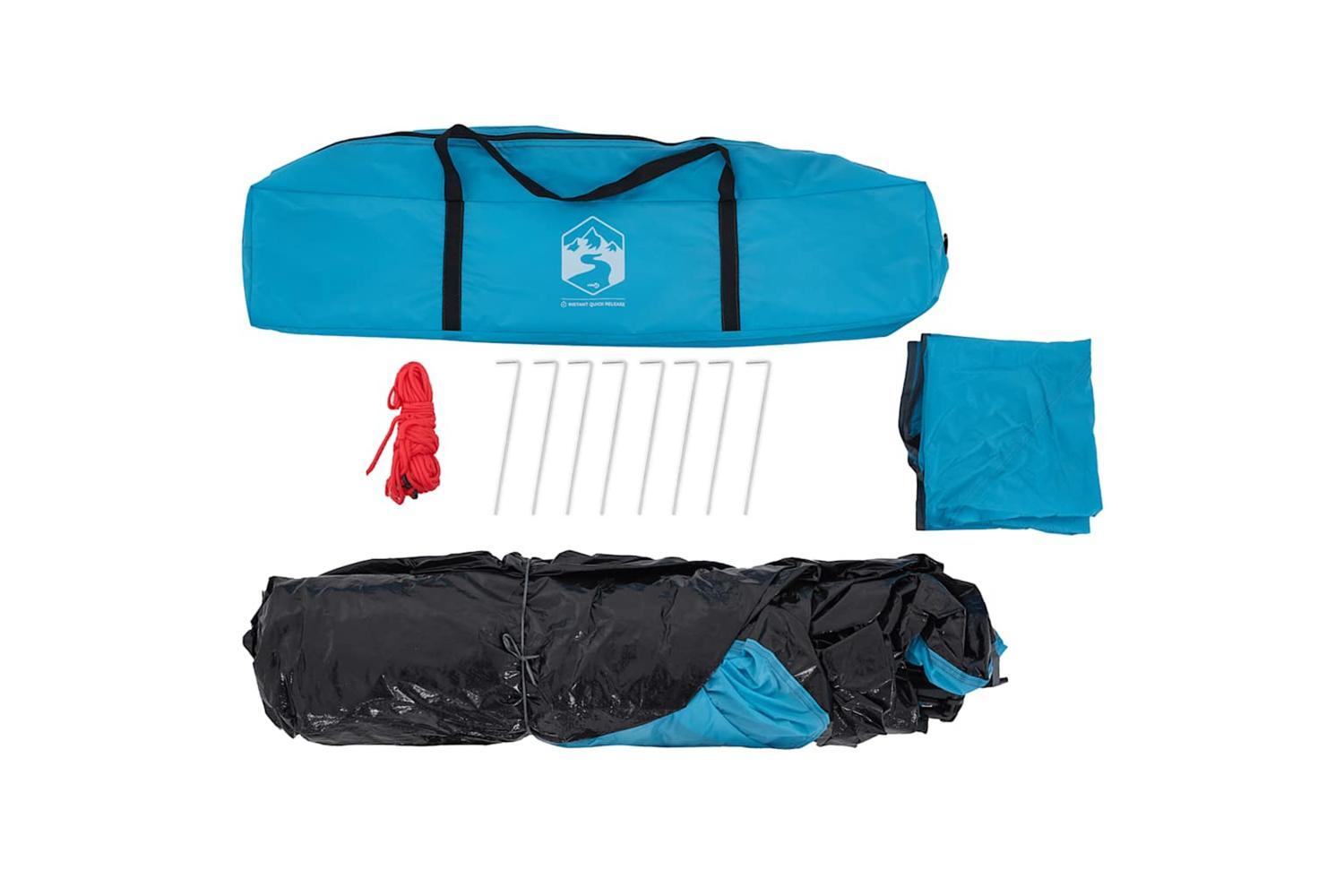 Vidaxl Camping Tent Dome 4-person Blue Quick Release-10