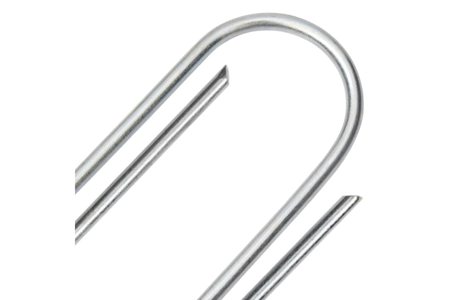 Vidaxl Ground Pegs U Shape 50 Pcs 15x3.5 Cm Galvanised Steel-4