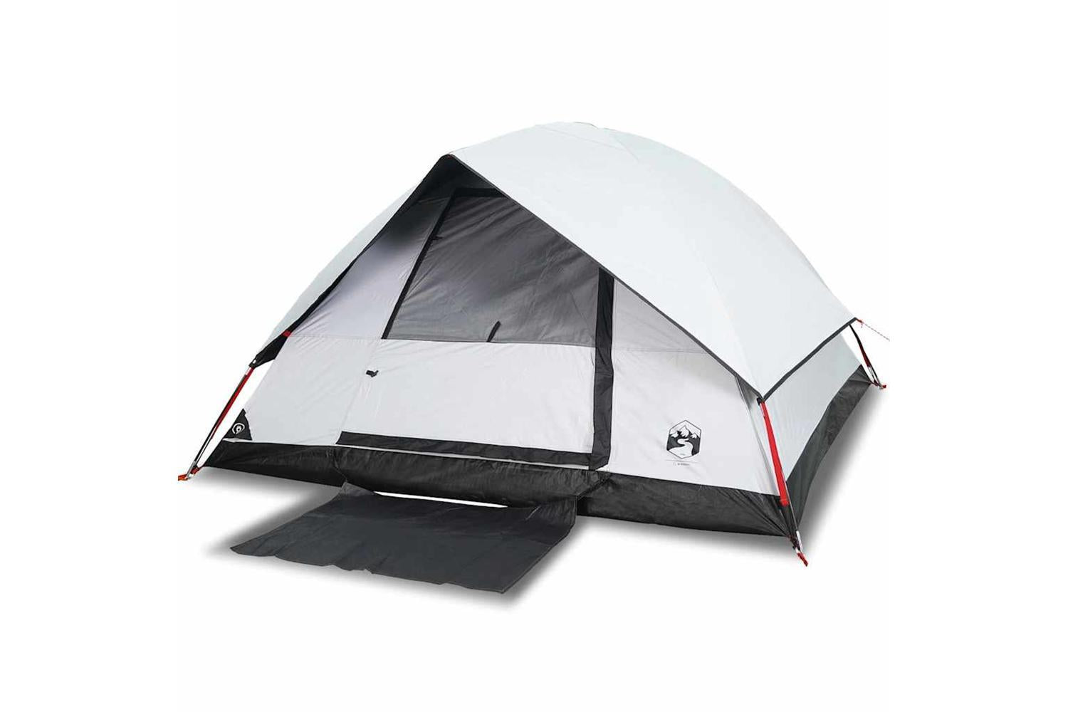 Vidaxl Camping Tent Dome 4-person White Blackout Fabric Waterproof-2