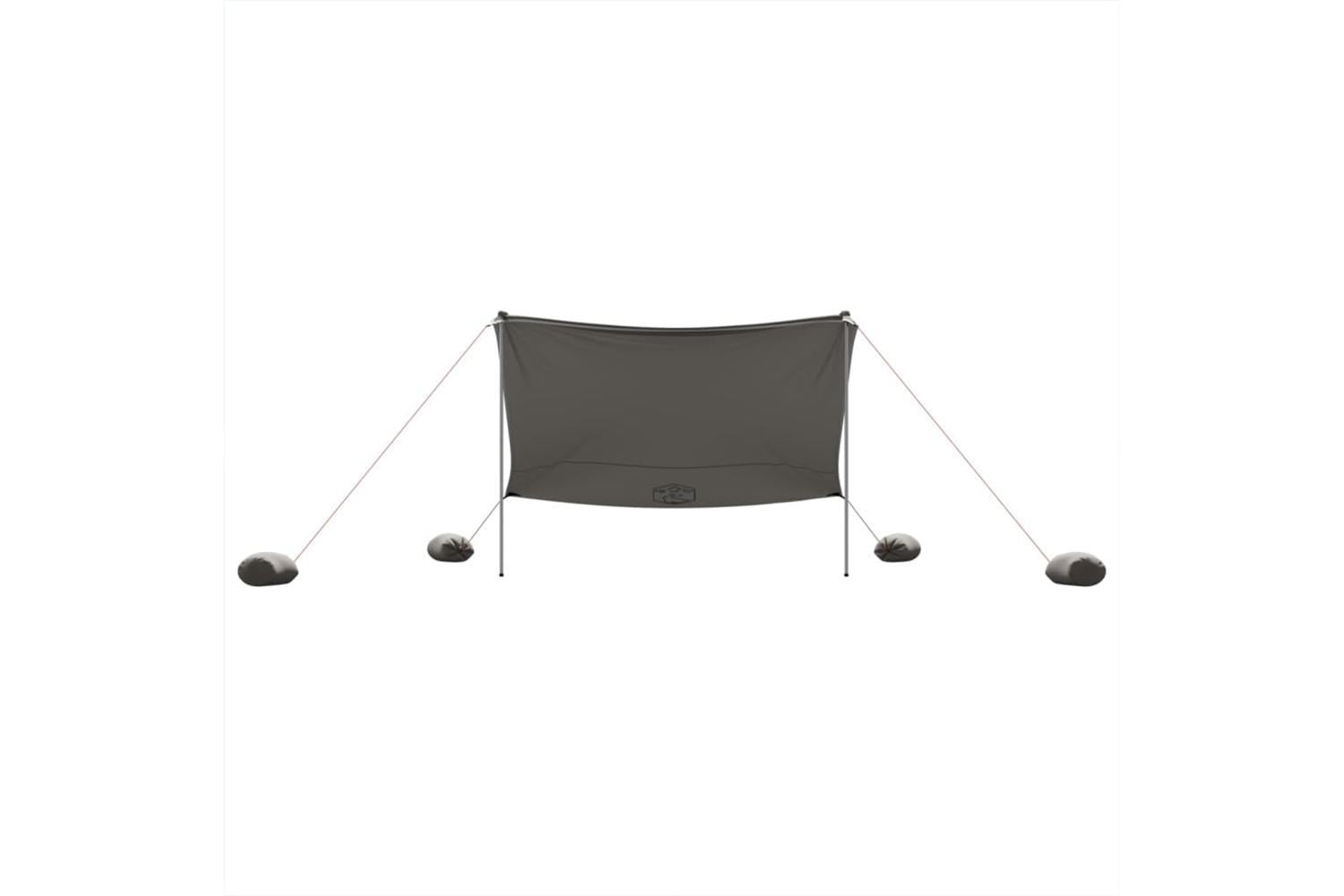 Vidaxl Beach Canopy With Sand Anchors Grey 304x300 Cm-4