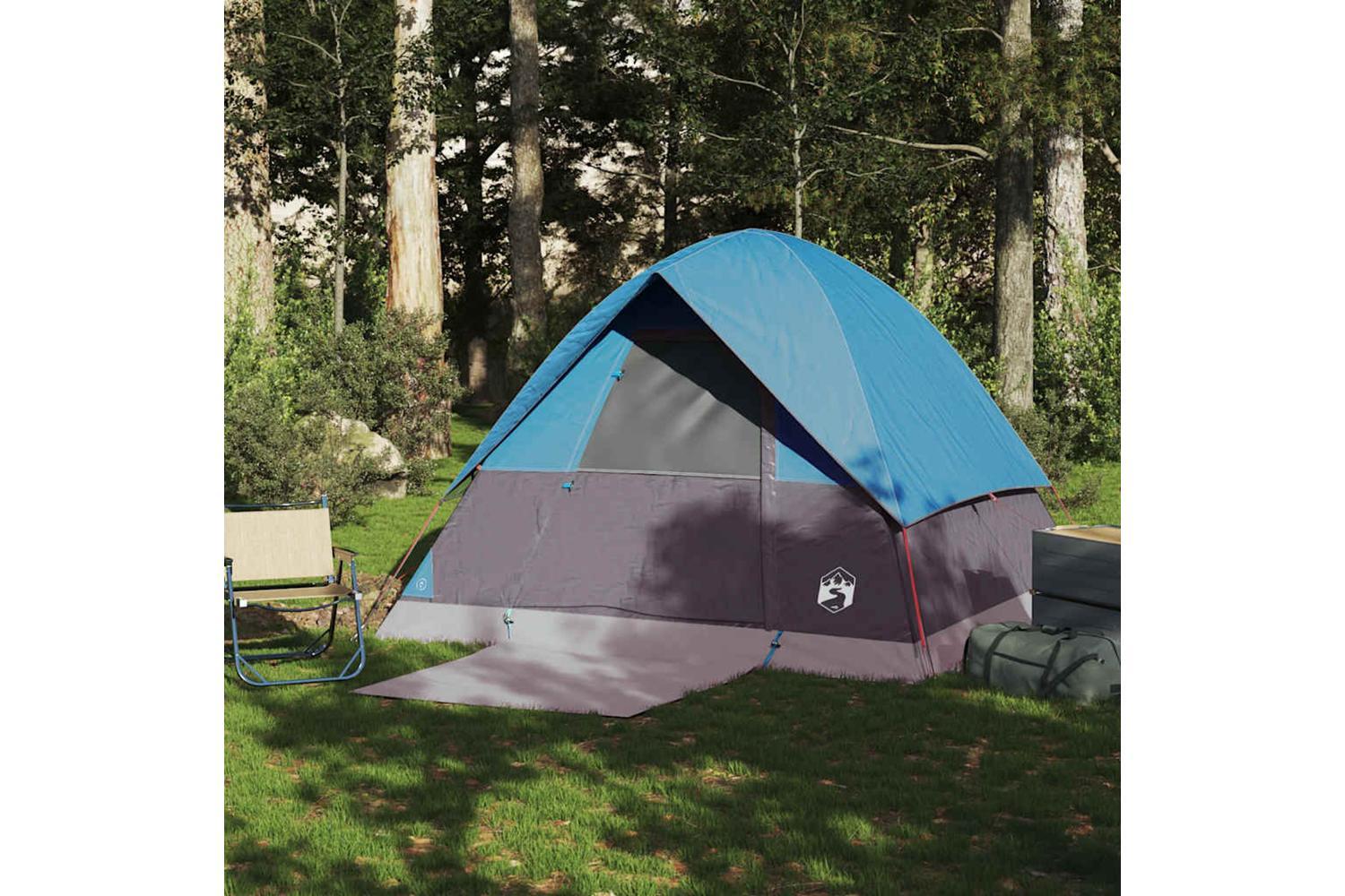 Vidaxl Camping Tent Dome 4-person Blue Waterproof-4