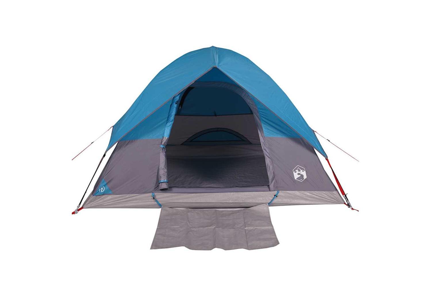 Vidaxl Camping Tent Dome 4-person Blue Waterproof-8
