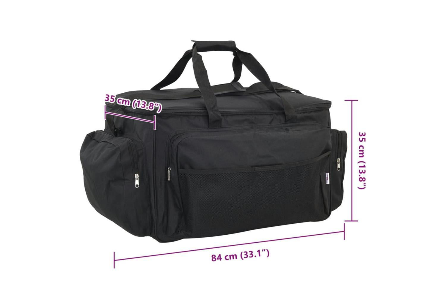 Vidaxl Fishing Bag Waterproof Black Oxford Fabric-9