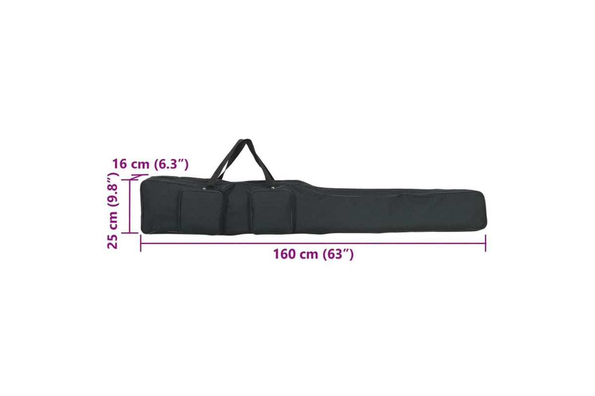 Vidaxl Fishing Rod Bag Black 160 Cm Oxford Fabric-7