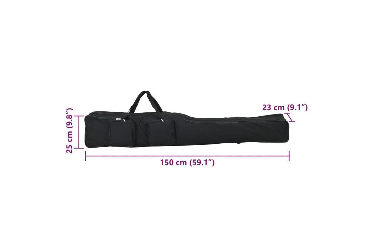 Vidaxl Fishing Rod Bag Black 150 Cm Oxford Fabric-7