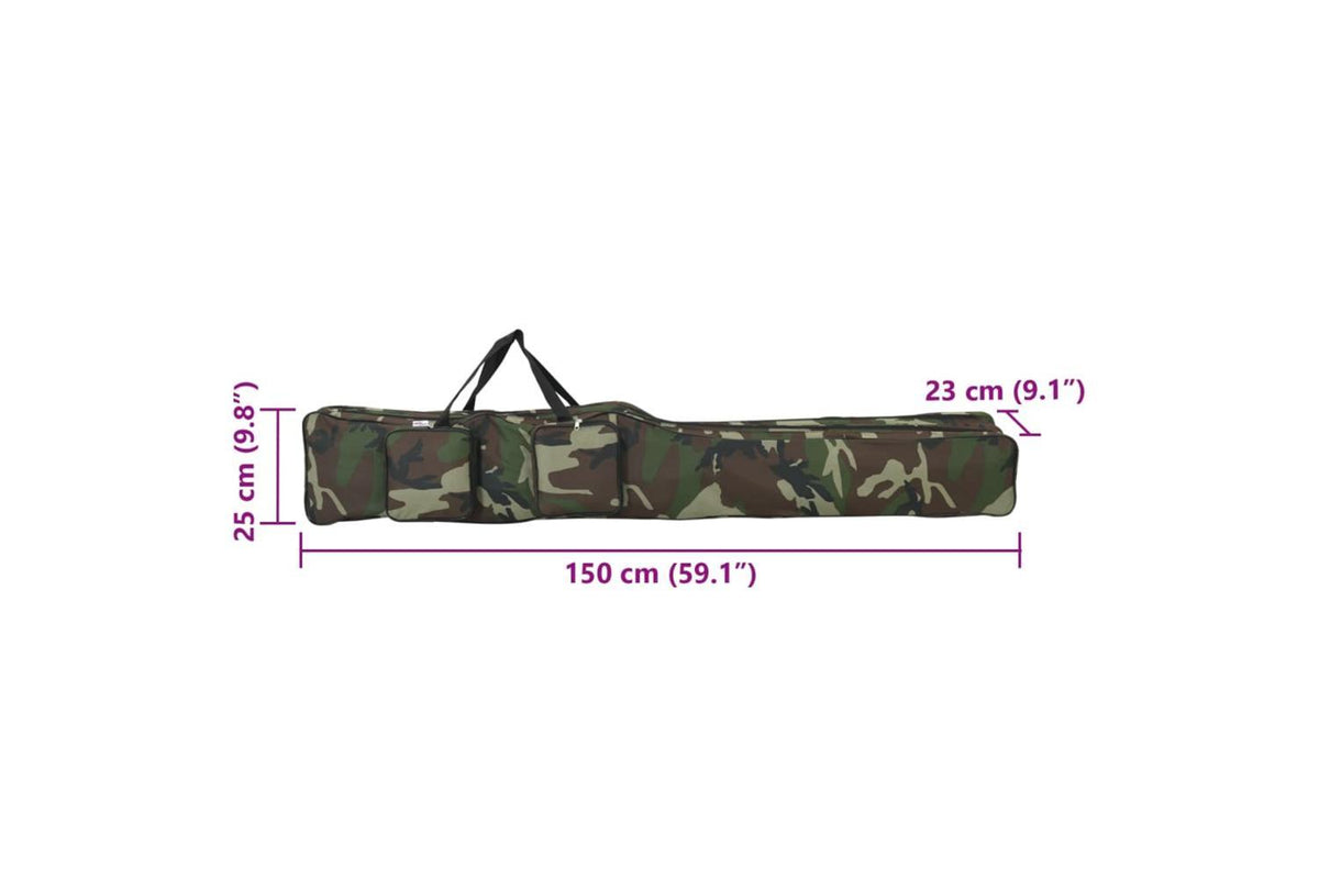 Vidaxl Fishing Rod Bag Green Camouflage 150 Cm Oxford Fabric-7