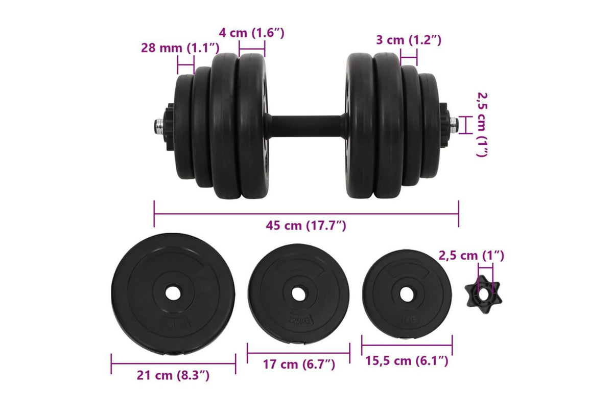 Vidaxl 1 X Dumbbells 15kg.-5