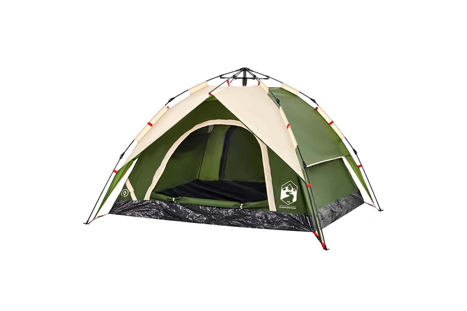 Vidaxl Camping Tent Dome 3-person Green Quick Release-5