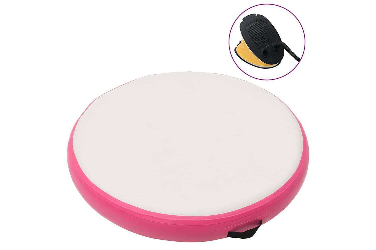 Vidaxl Inflatable Gymnastic Mat With Pump 100x100x20 Cm Pvc Pink