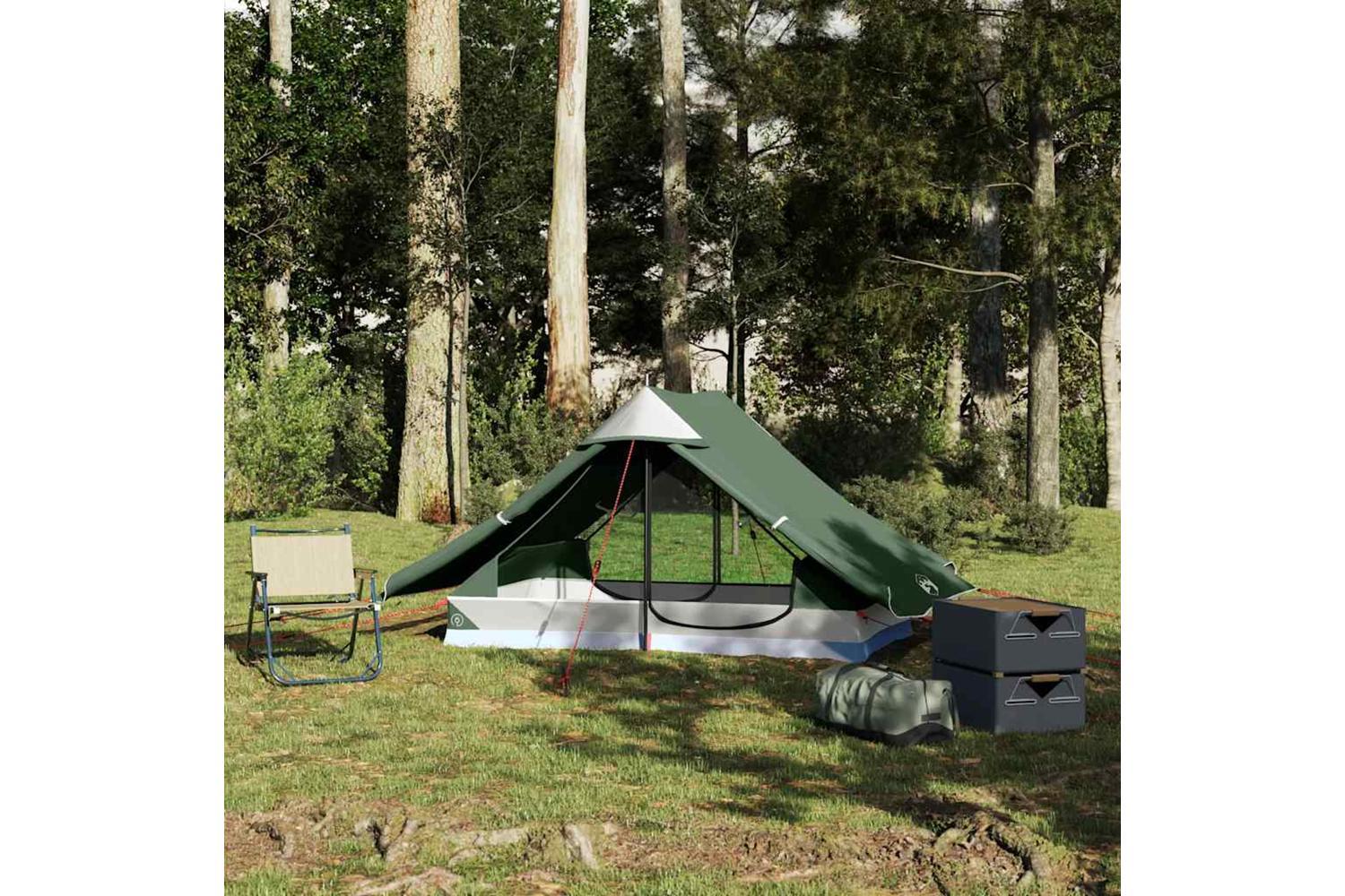 Vidaxl Camping Tent 2-person Green Waterproof-4