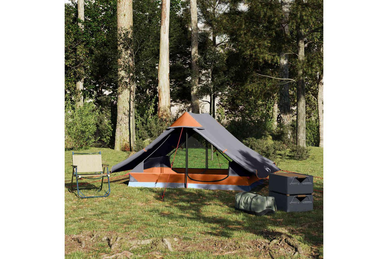 Vidaxl Camping Tent 2-person Grey Waterproof-4
