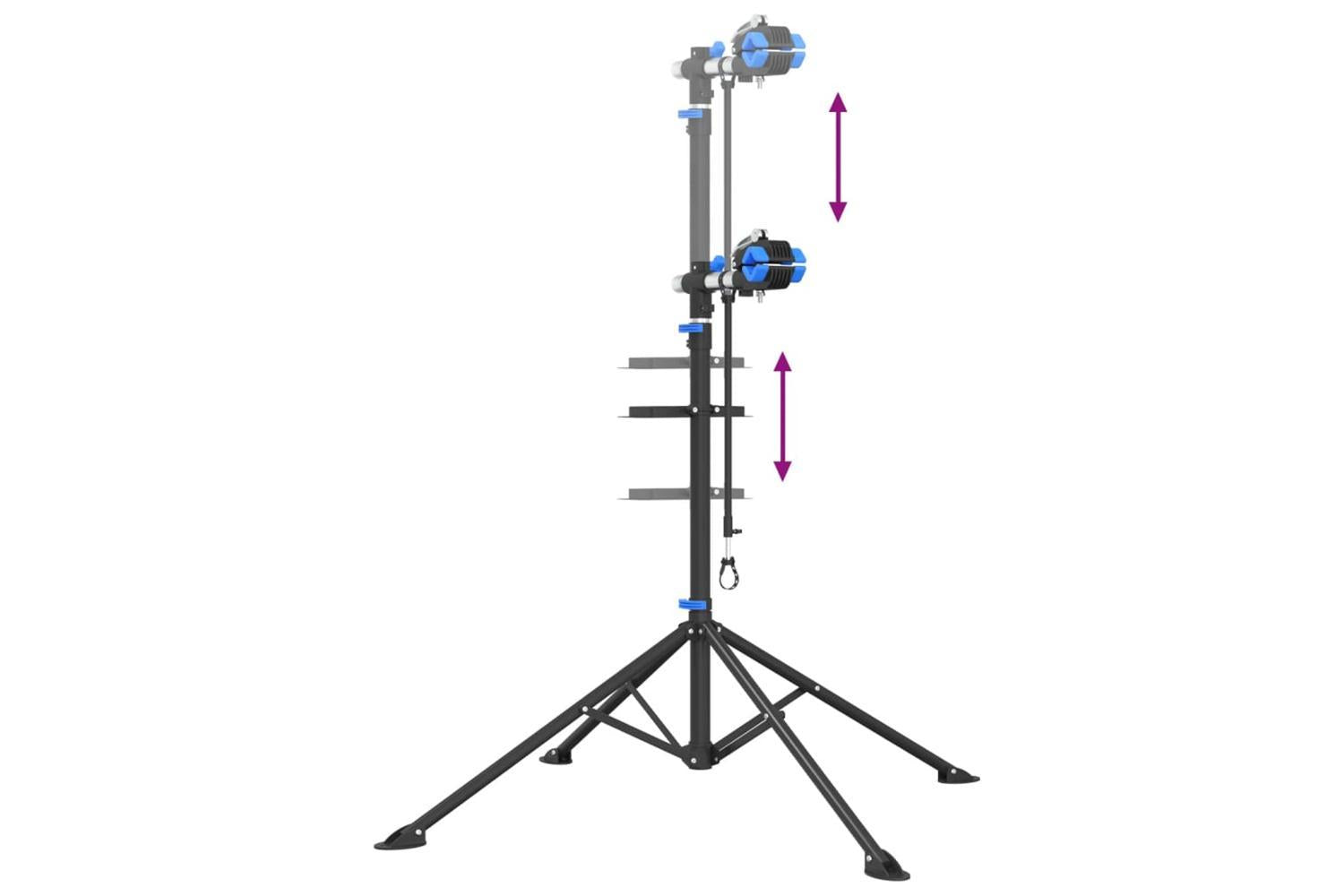 Vidaxl Bike Repair Stand Foldable Adjustable 108-188 Cm Blue Steel-9