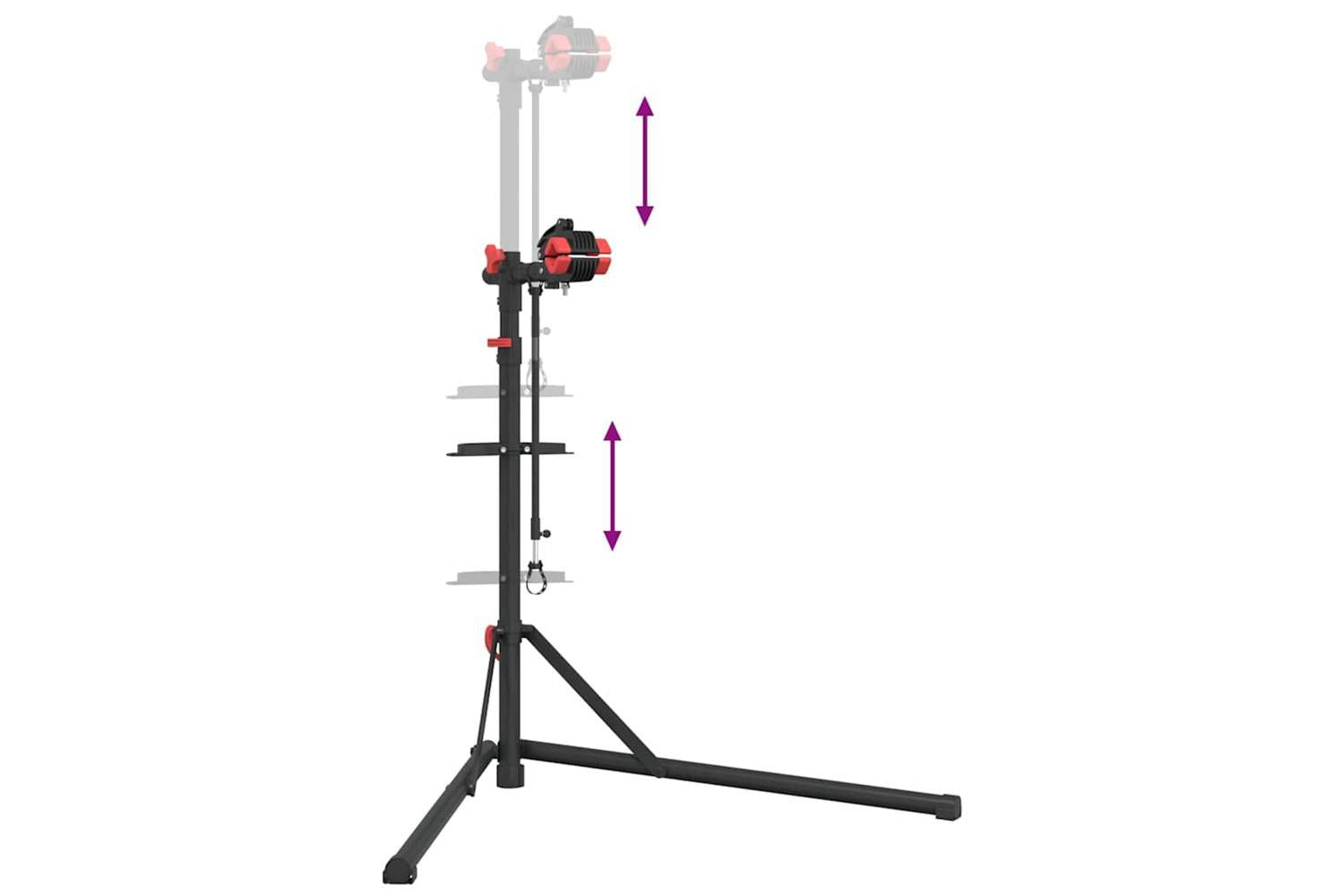 Vidaxl Bike Repair Stand Foldable Adjustable 92-152 Cm Red Steel-8