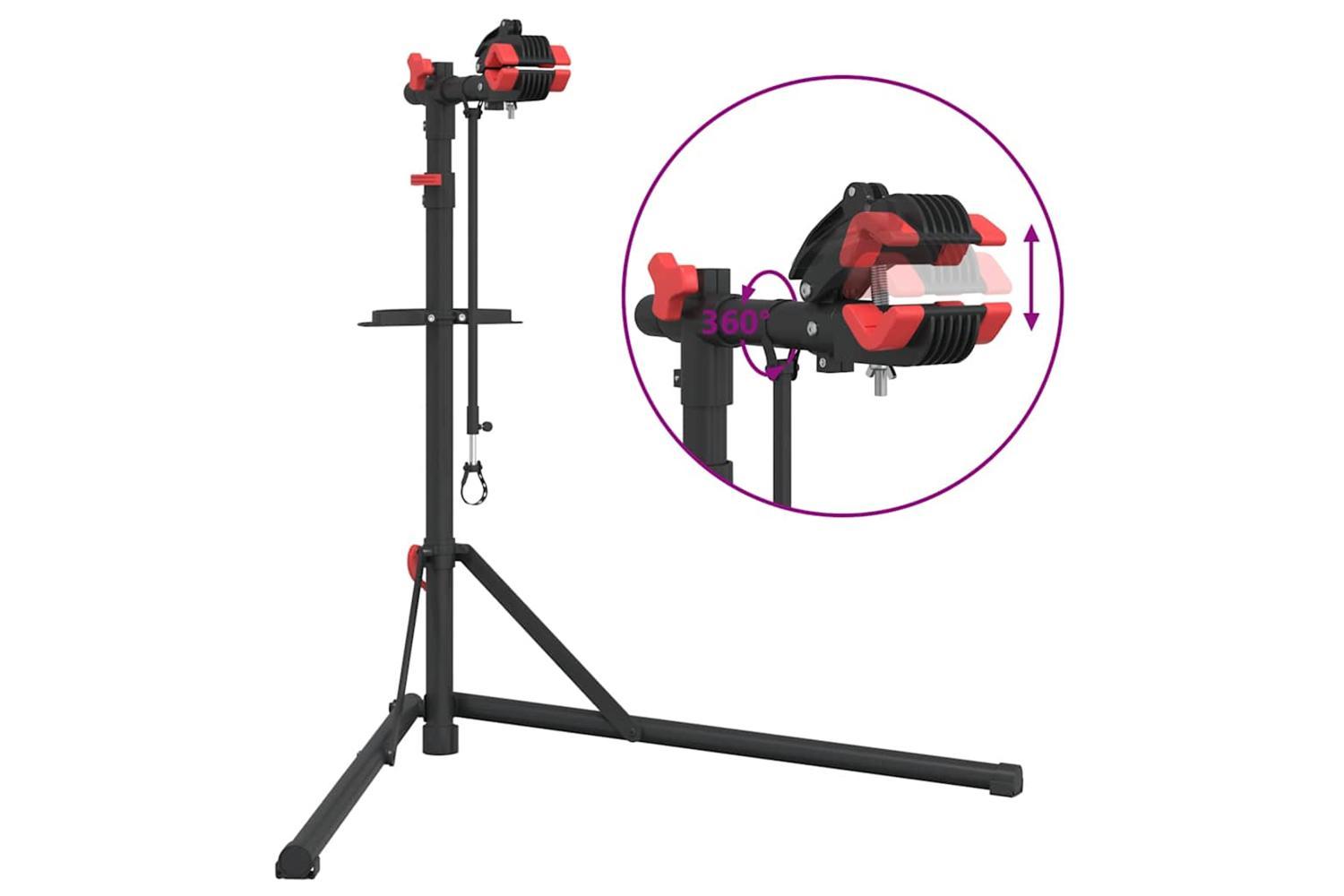 Vidaxl Bike Repair Stand Foldable Adjustable 92-152 Cm Red Steel-9
