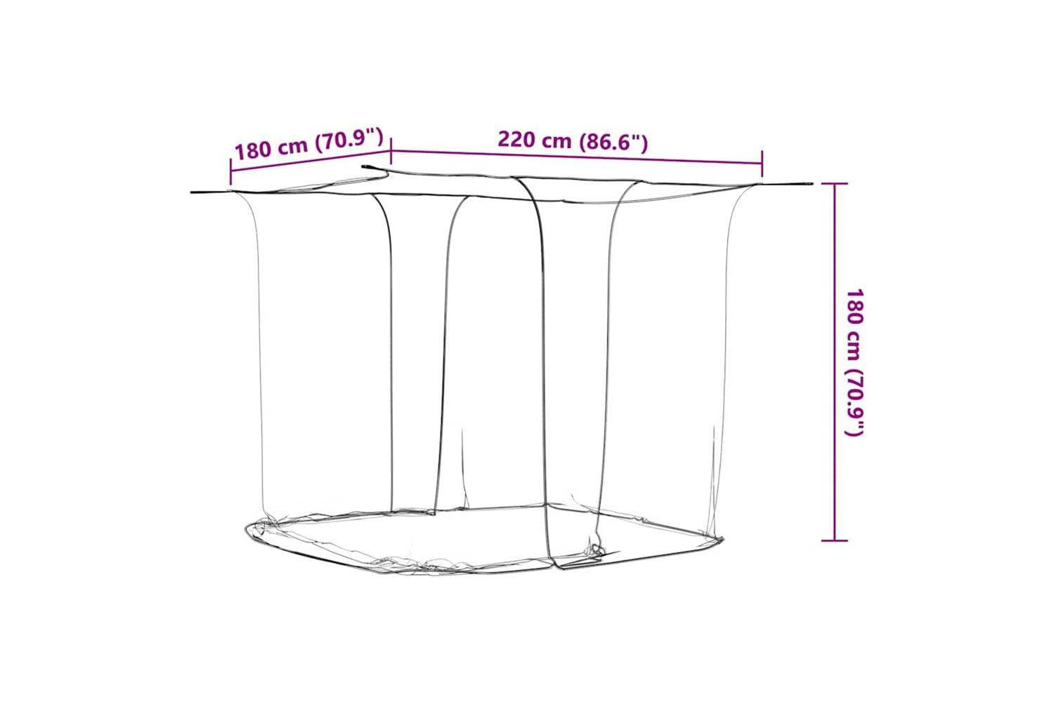Vidaxl Hanging Mosquito Net 156 Mesh White 220x180x180 Cm-8