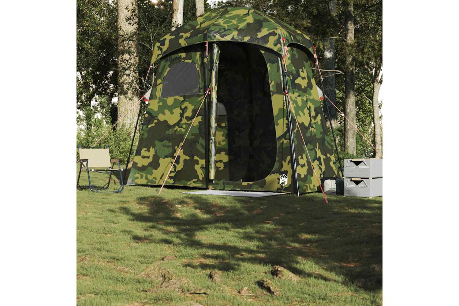Vidaxl Shower Tent 2-person Camouflage Waterproof-3