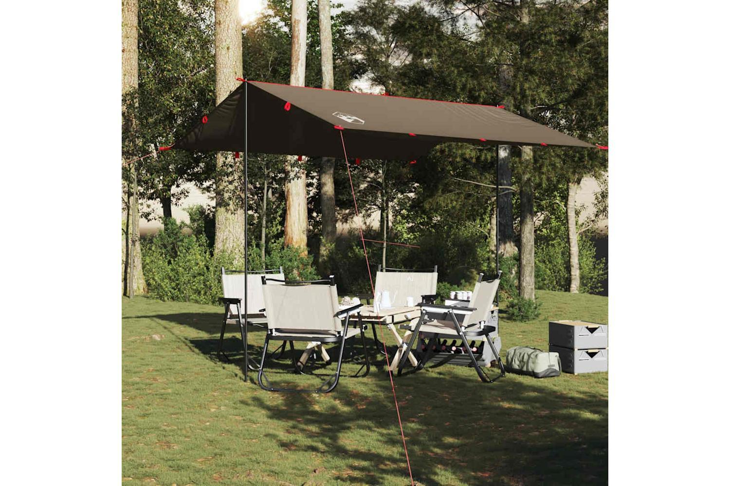 Vidaxl Camping Tarp Brown 306x306 Cm Waterproof-3