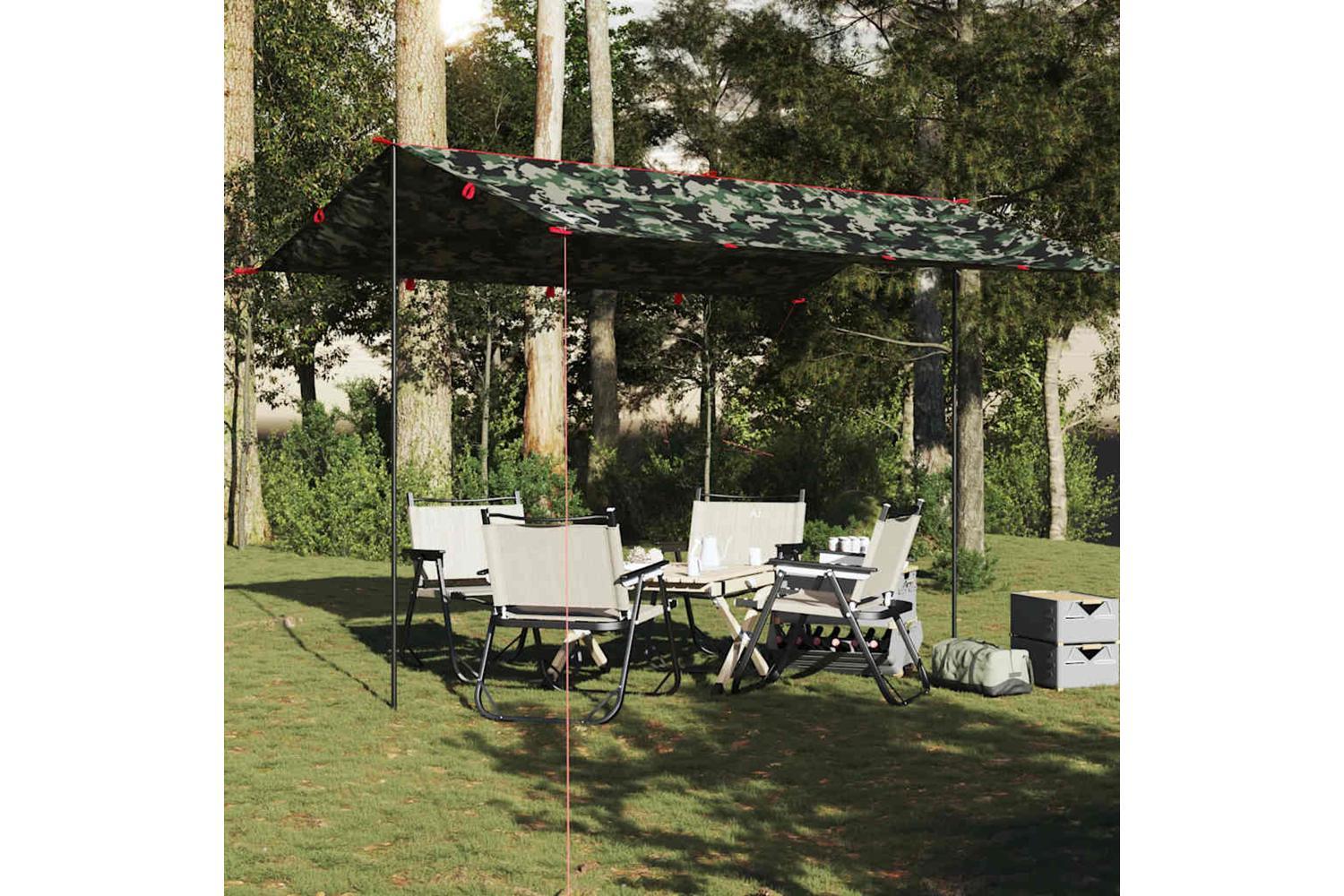 Vidaxl Camping Tarp Camouflage 406x306 Cm Waterproof-3