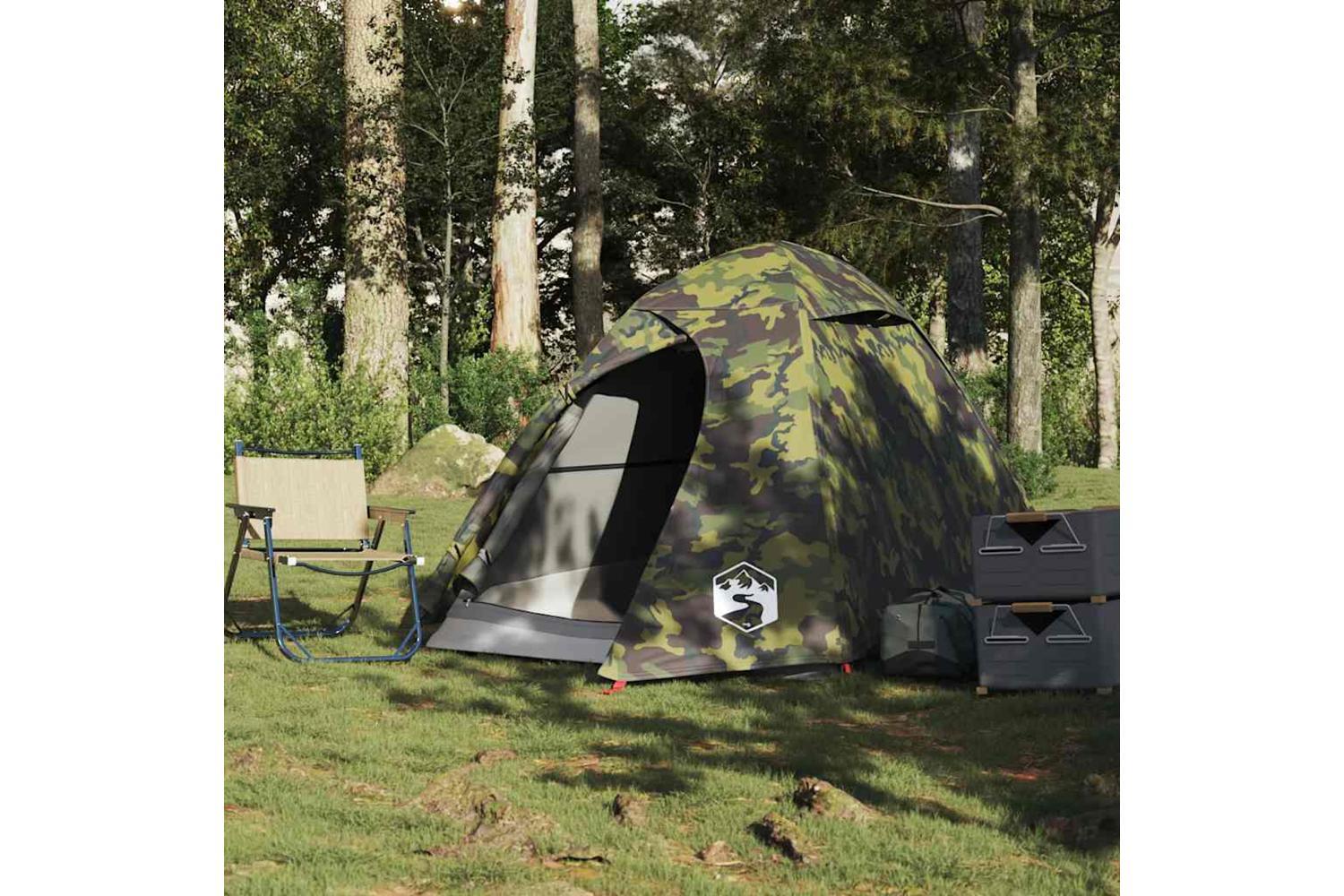 Vidaxl Camping Tent Dome 2-person Camouflage Waterproof-3
