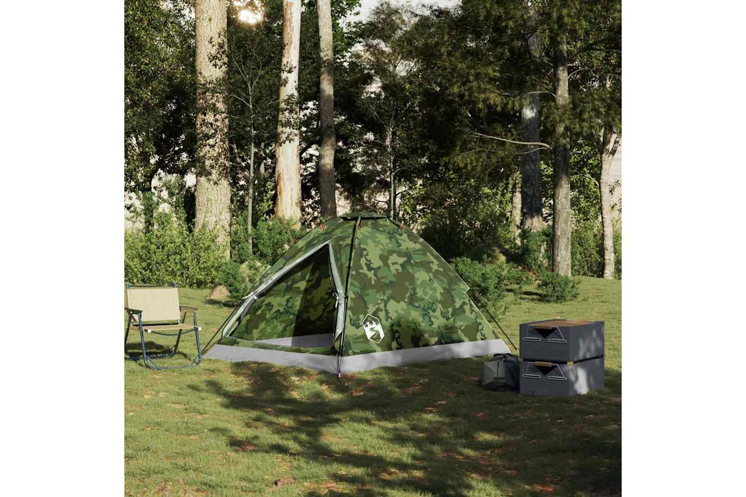 Vidaxl Camping Tent Dome 2-person Camouflage Waterproof-3