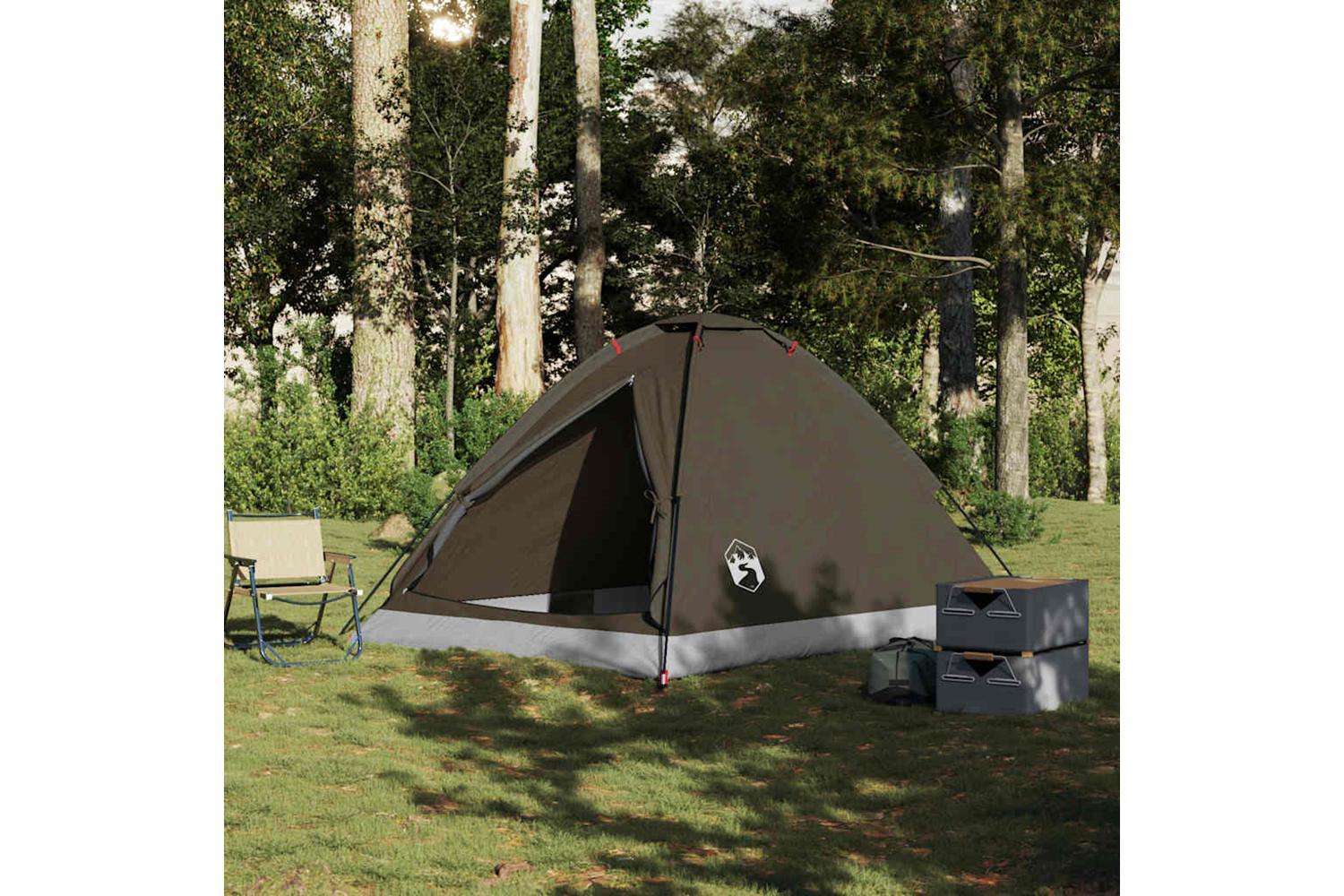 Vidaxl Camping Tent Dome 4-person Brown Waterproof-3