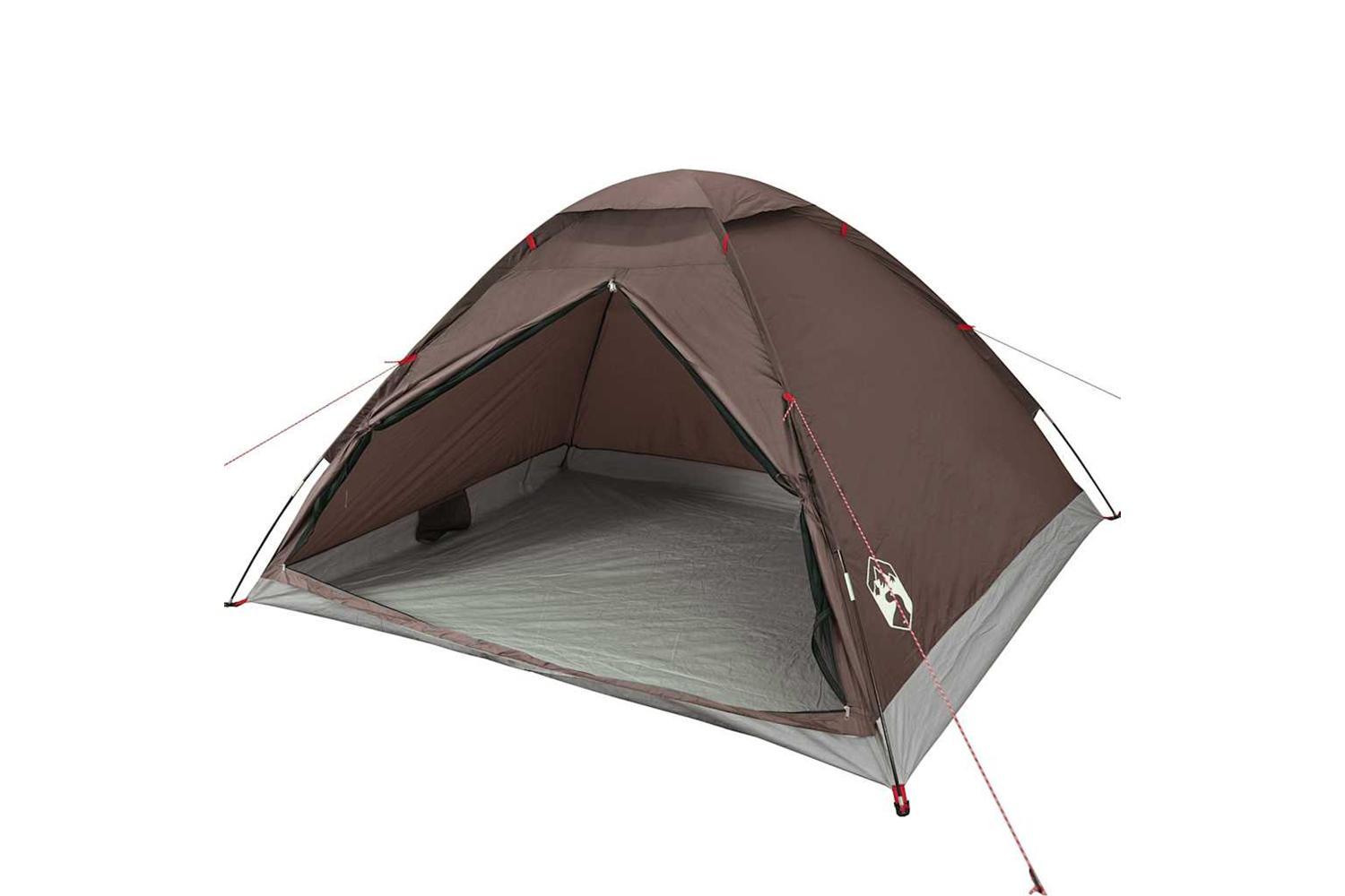 Vidaxl Camping Tent Dome 4-person Brown Waterproof-4