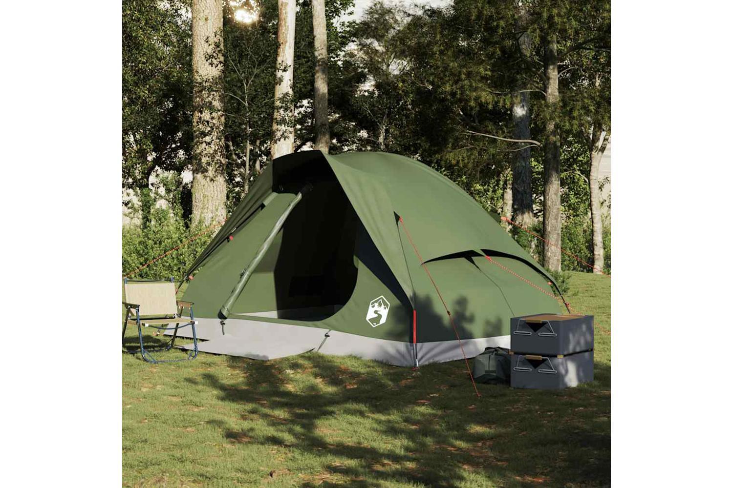Vidaxl Camping Tent Dome 4-person Olive Green Waterproof-3
