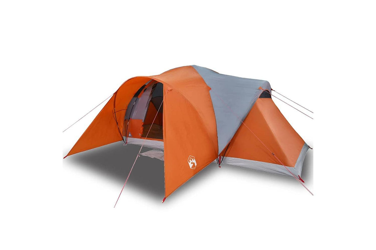 Vidaxl Family Tent Dome 6-person Grey And Orange Waterproof-2